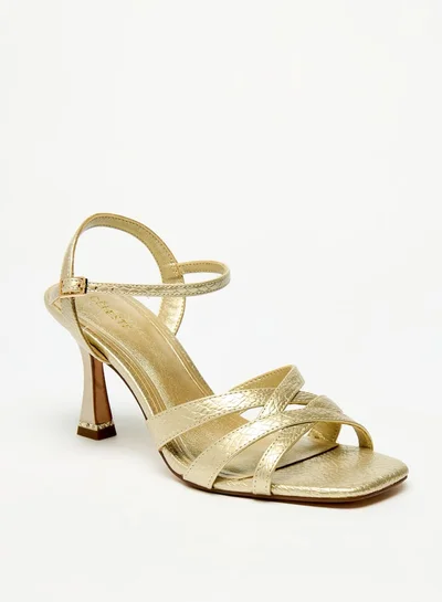 Celeste Women's Solid Sandals with Stiletto Heels and Buckle Closure