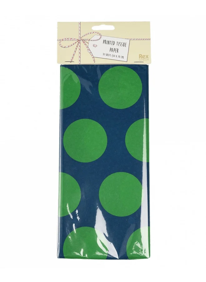 Rex London Tissue paper (10 sheets) - Green on blue Spotlight