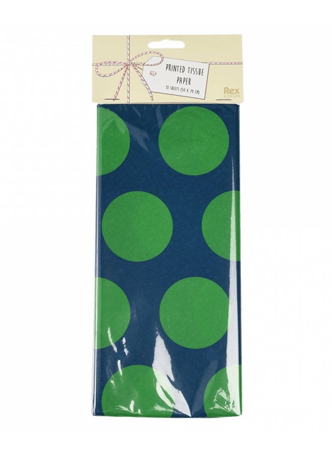 Rex London Green on Blue Spotlight Tissue Paper (10 Sheets) – Premium Quality Wrapping Paper for Gifts, Crafts, and Special Occasions  - Image 2