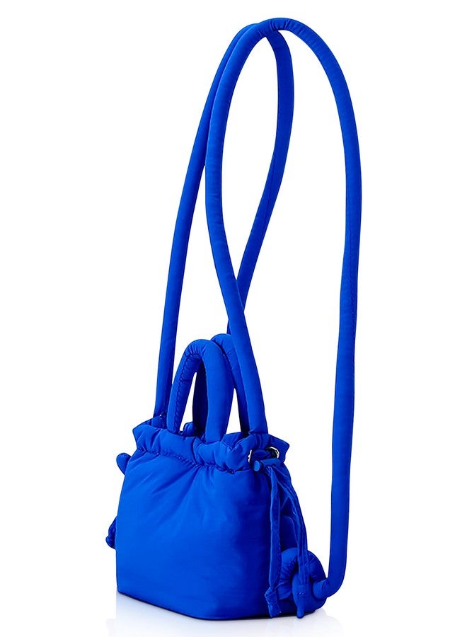 Mini Quilted Puffer Bag for Women – Nylon Crossbody Shoulder Purse with Adjustable Strap, Soft Lightweight Puffy Handbag, Casual Tote Bag for Girls, Travel, and Urban Fashion (royal blue) - Image 1