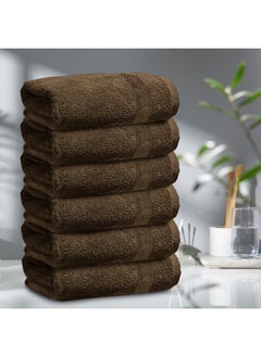 Rest Bath Towel Set Of 6 Wood Brown Cotton Towel 70X140Cm , 47X55 Inch Luxury Hotel Towel Set Absorbent Durable Lightweight Washable Quick Dry Spa Quality Beach Family Bath Towel.  - Image 1