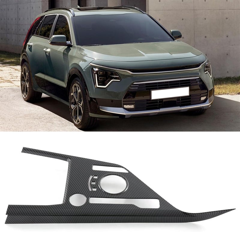 QASULER Carbon Fiber Gear Shift Panel Trim for Kia Niro 2022 - Image 4
