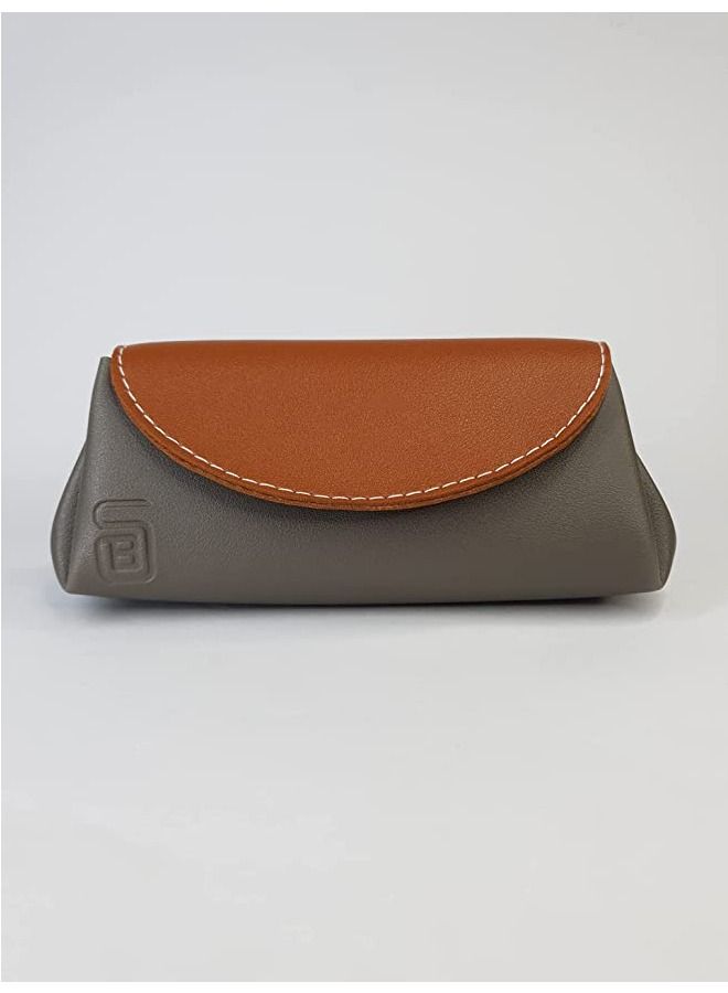 B.S COLLECTION Women's Wallet and Book in Leather, Two Colors, Large Capacity, Multiple Pockets, Gray - Image 1