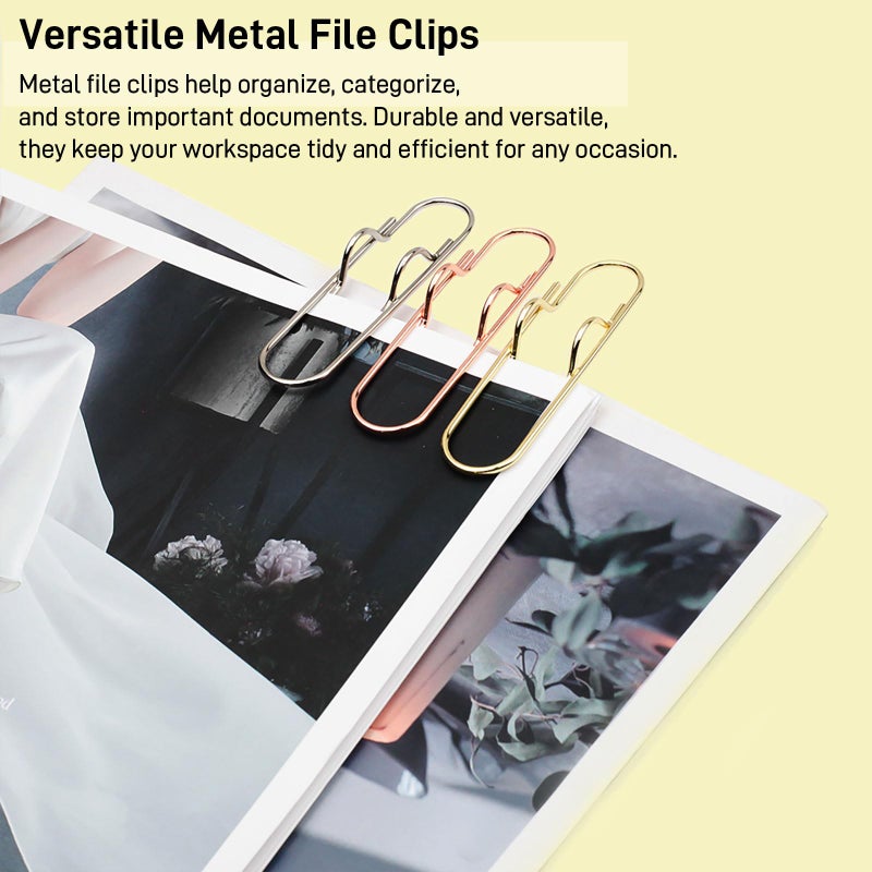 Ceemiaa 12-Pack Metal Pen Clips â€“ Gold, Silver & Rose Gold Paperclip Pen Holders for Notebooks, Journals & Office Use - Image 4