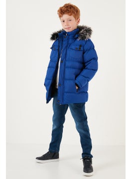 Lela Plush Lined Removable Hooded Water-Resistant Puffer Coat Boys' Coat 5760023  - Image 3