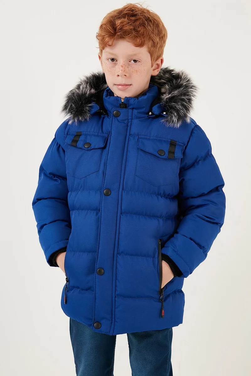 Lela Plush Lined Removable Hooded Water-Resistant Puffer Coat Boys' Coat 5760023