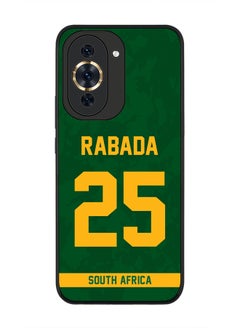 Rugged Black Edge Case for Huawei nova 10 Pro, Slim fit Soft Case Flexible Rubber Edges Thin Cover - Player Name - Kagiso Rabada, Jersey Number- 25