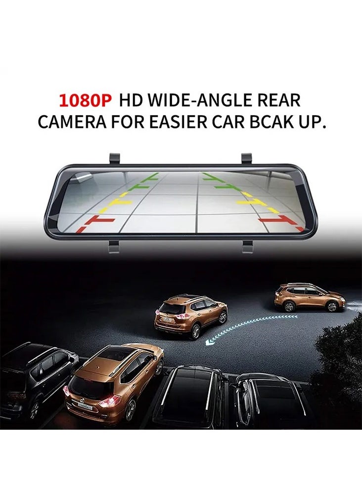 RoadPower - Dash Cam 950 Full Screen Streaming Rearview Mirror Recorder 10" IPS + Touch Screen Full HD 1080P (Support Maximum 32GB Micro SD Card) - Image 1