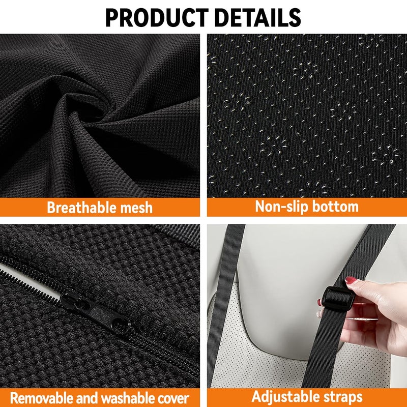 Veitail Lumbar Support Pillow for Car,Back Support for Car Seat Cushion,Adjustable Straps Securely Fixed Car Lumbar Support Pillow for Office Chair (Black) - Image 5