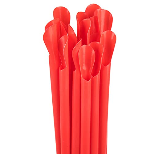 Concession Essentials 10"" Unwrapped Red Spoon Straws - Box of 300ct (CE-Spoon Red 10-UN-300) - Image 2