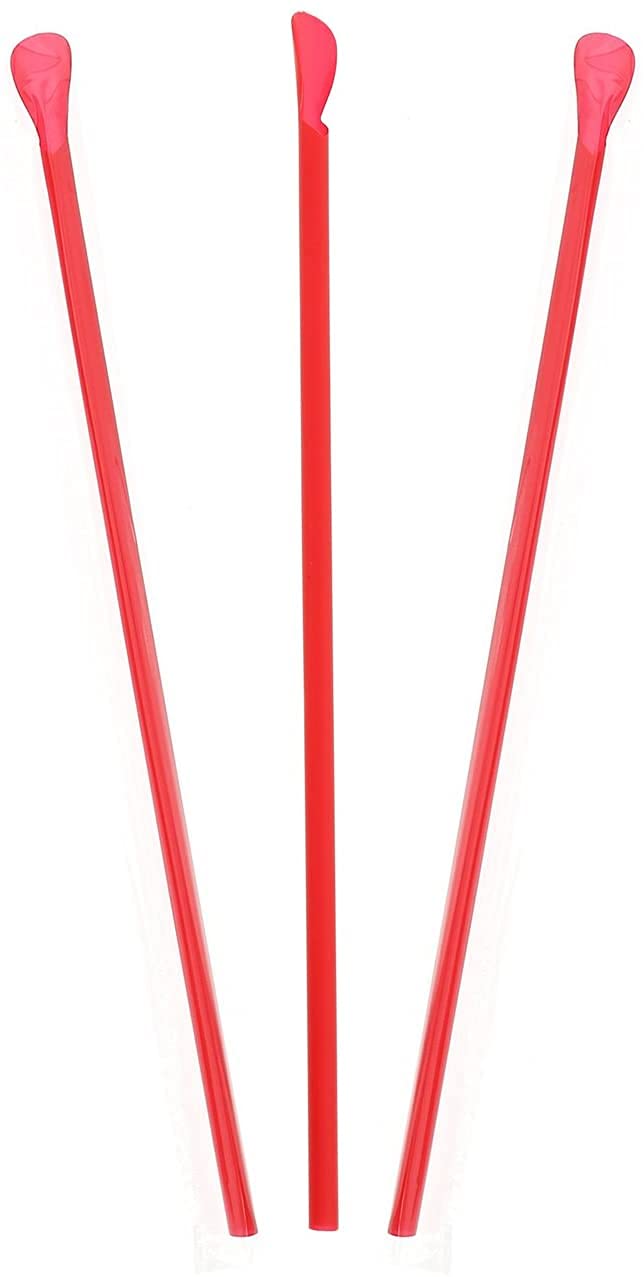 Concession Essentials 10"" Unwrapped Red Spoon Straws - Box of 300ct (CE-Spoon Red 10-UN-300) - Image 3