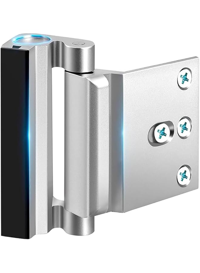PROMASS Home Security Door Reinforcement Lock, Metal Door Locks for Kids Safety Top Front Door Child Proof Safety Lock Extra High Security Door Locks Latch Withstand 800lbs for Inside Swing Door Chain  - Image 1