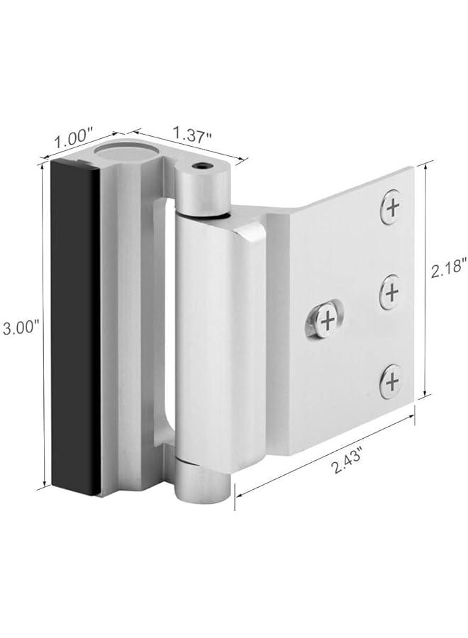 PROMASS Home Security Door Reinforcement Lock, Metal Door Locks for Kids Safety Top Front Door Child Proof Safety Lock Extra High Security Door Locks Latch Withstand 800lbs for Inside Swing Door Chain  - Image 2