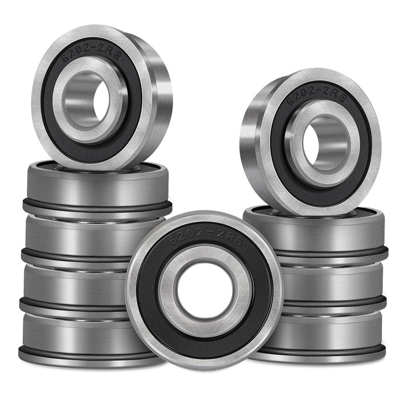 Sunluway 10 Pack Flanged Ball Bearing ID 1/2" x OD 1-3/8" x 1/2" Suitable for Lawn Mower, Wheelbarrows, Carts & Hand Trucks Wheel Hub, etc. Deep Groove Double Sealed Ball Bearings - Image 1