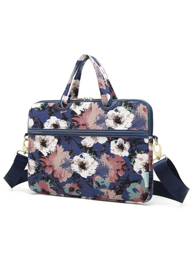KAYOND Watercolor orchid Patten Canvas Laptop Shoulder Messenger Bag Case Sleeve for 11 Inch 12 Inch 13 Inch Laptop and Macbook Air Pro 11/12/ 13 - Image 3