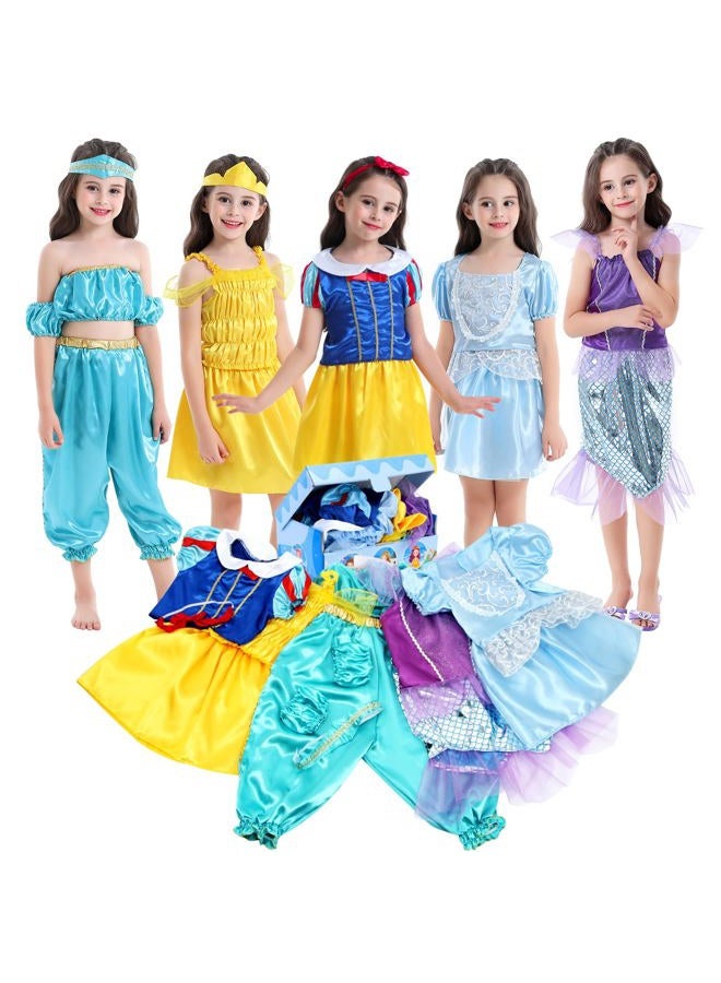 VGOFUN Princess Dresses for Girls - Dress up Clothes for Toddler Girl Pretend Play Gift for 3-6 Year Halloween Christmas Birthday - Image 1