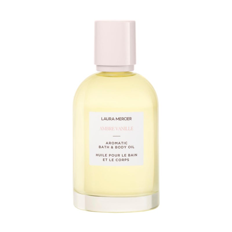 Laura Mercier Aromatic Bath Body Oil 48HR Hydration Smooths Softens and Brightens Skin Luxurious Ambre Vanille