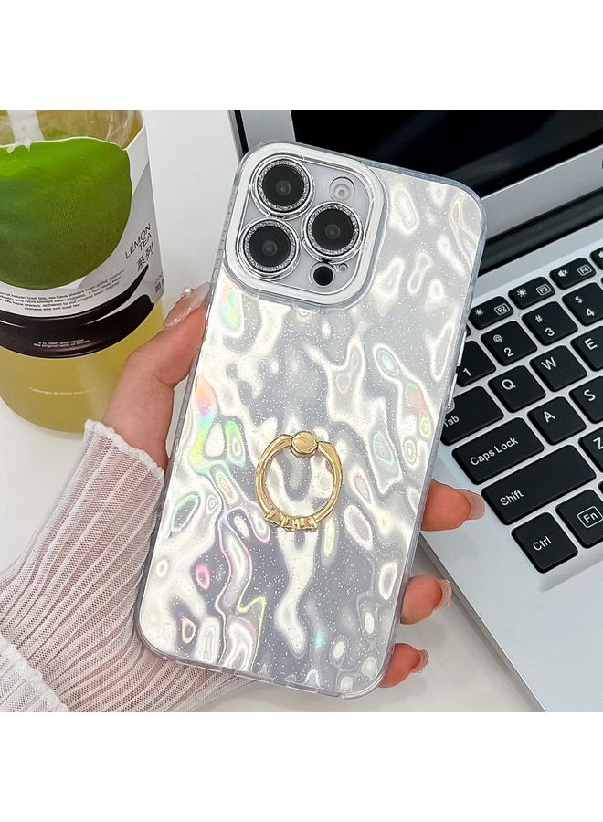 اس-توب جراب لهاتف iPhone 13 Pro Max مطلي بطبقة لامعة وحلقة من مادة TPU مع فيلم عدسة - Image 1