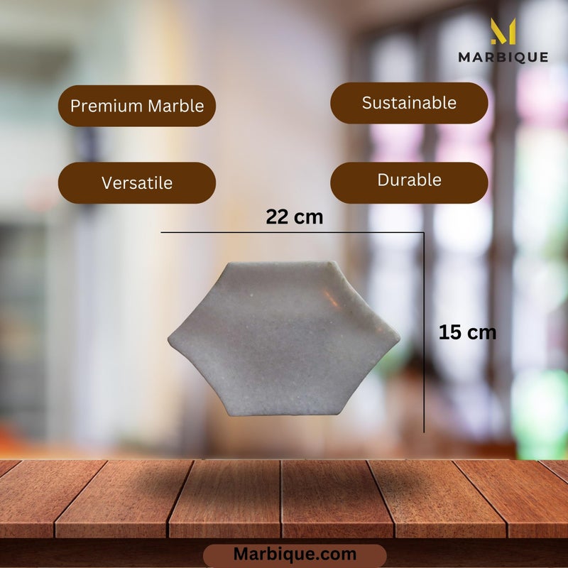 MARBIQUE Premium White Marble Tray Platter Serving Board 22×15 cm - Image 4