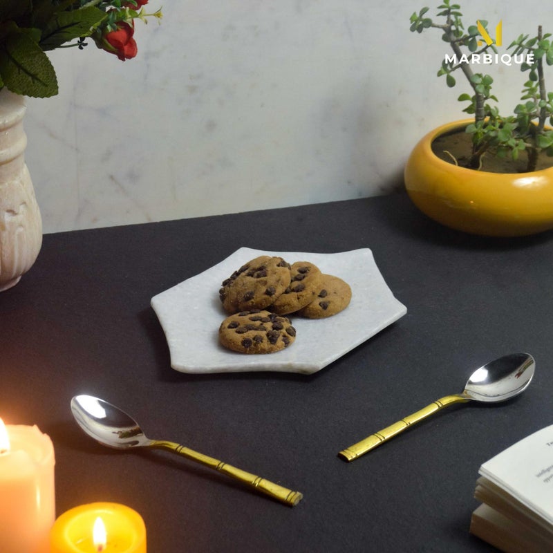 MARBIQUE Premium White Marble Tray Platter Serving Board 22×15 cm - Image 3