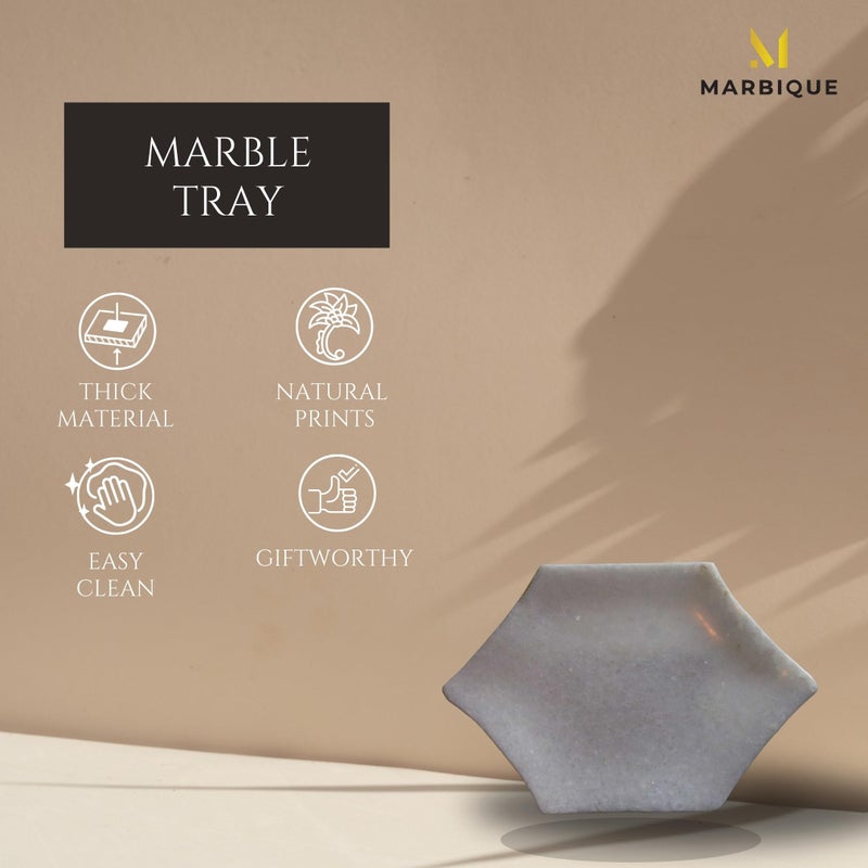 MARBIQUE Premium White Marble Tray Platter Serving Board 22×15 cm - Image 5