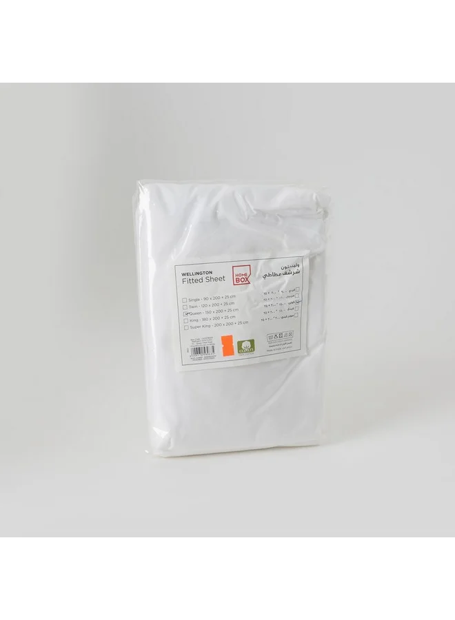 Home Box Ballina Solid Cotton Queen Fitted Sheet 200 x 33 x 150 cm