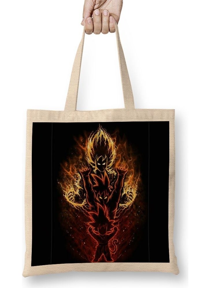 Baskı Dükkanı - Print Shop Goku Kaioken Evolution Tote Bag Long Handle - Image 1