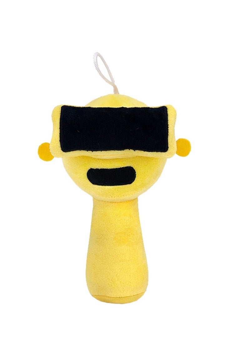 Rhythm Box Sprunki Game Peripheral 20cm Plush Toy, Realistic Cute Soft Plush Doll, Gift for Boys and Girls Game Fans (Yellow Head) - Image 1