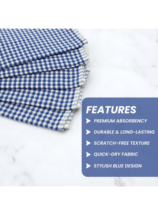 BLOR BLOR Multipurpose Microfiber Cleaning Cloth 5 Pieces - Kitchen Towel Set for Dish Drying, Reusable, Super Absorbent & Lint-Free, Multi-Purpose Microfibre Cloth for Home & Kitchen | Blue  - Image 3