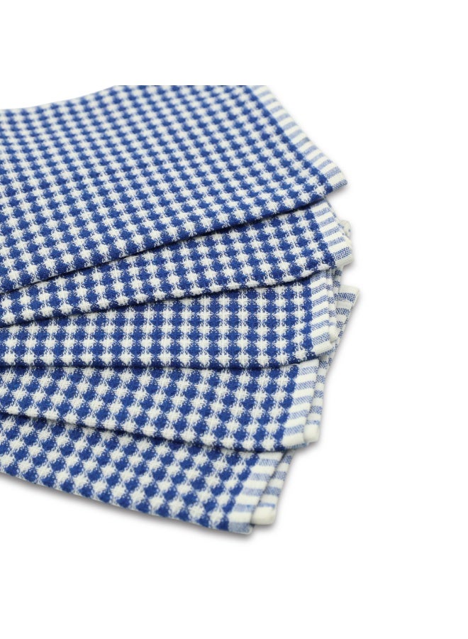 BLOR BLOR Multipurpose Microfiber Cleaning Cloth 5 Pieces - Kitchen Towel Set for Dish Drying, Reusable, Super Absorbent & Lint-Free, Multi-Purpose Microfibre Cloth for Home & Kitchen | Blue  - Image 1