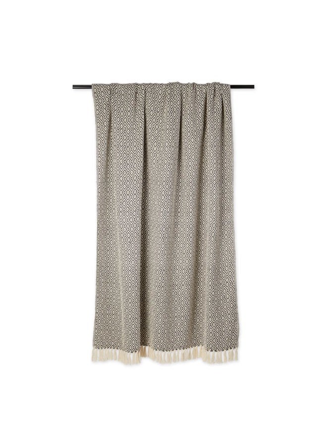 DII Rustic Farmhouse Double Diamond Woven Throw, 50x60, Mineral - Image 2