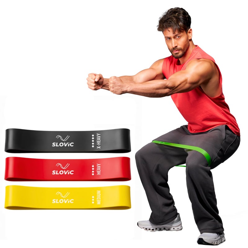 SLOVIC Resistance Bands Mini Loop | Loop Hip Band for Women & Men for Hip, Glutes, Legs and Squats Exercises | Thera Band for Fitness | Gym Equipment for Home Workout | Resistance Band Set of 3 - Image 5