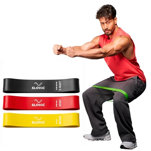 SLOVIC Resistance Bands Mini Loop | Loop Hip Band for Women & Men for Hip, Glutes, Legs and Squats Exercises | Thera Band for Fitness | Gym Equipment for Home Workout | Resistance Band Set of 3 - Image 1