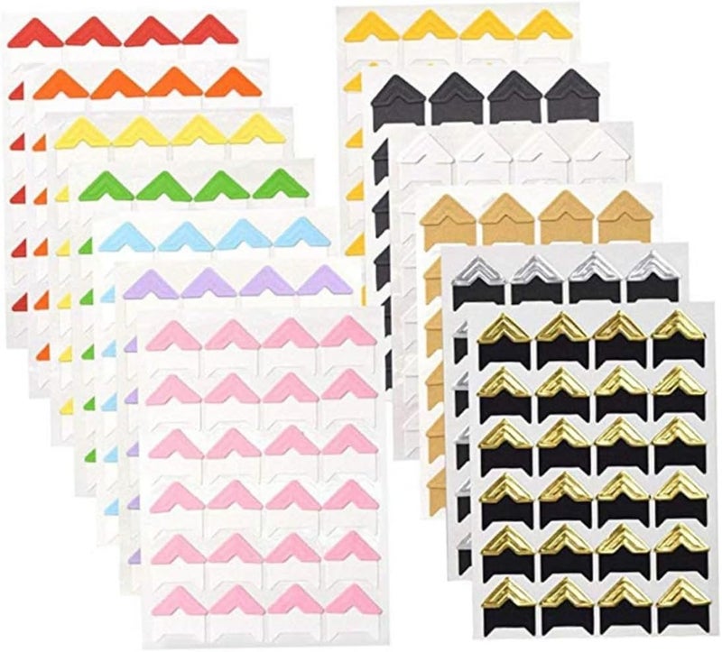 ULDIGI Easy Stick Photo Mounting Stickers 26 Sheets Paper Photo Corners for Scrapbooking Decor - Image 1