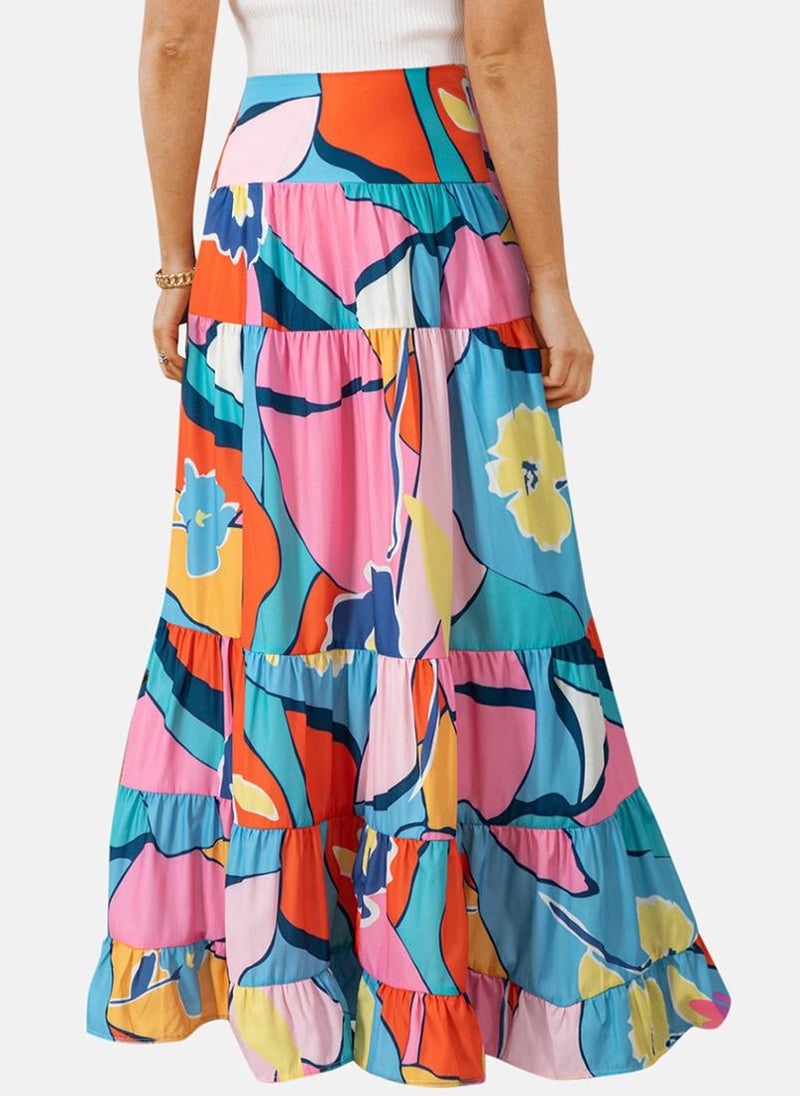 YUNIQEE Multicolour Tiered Maxi Skirt - Image 2