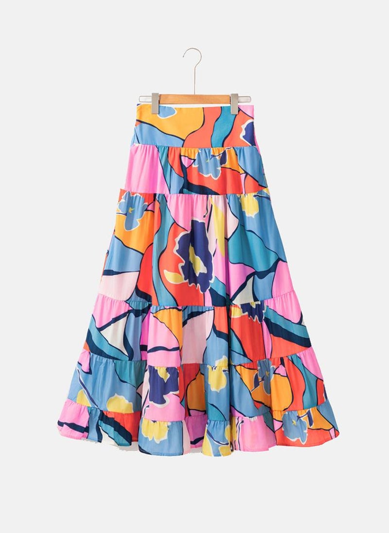 YUNIQEE Multicolour Tiered Maxi Skirt - Image 3