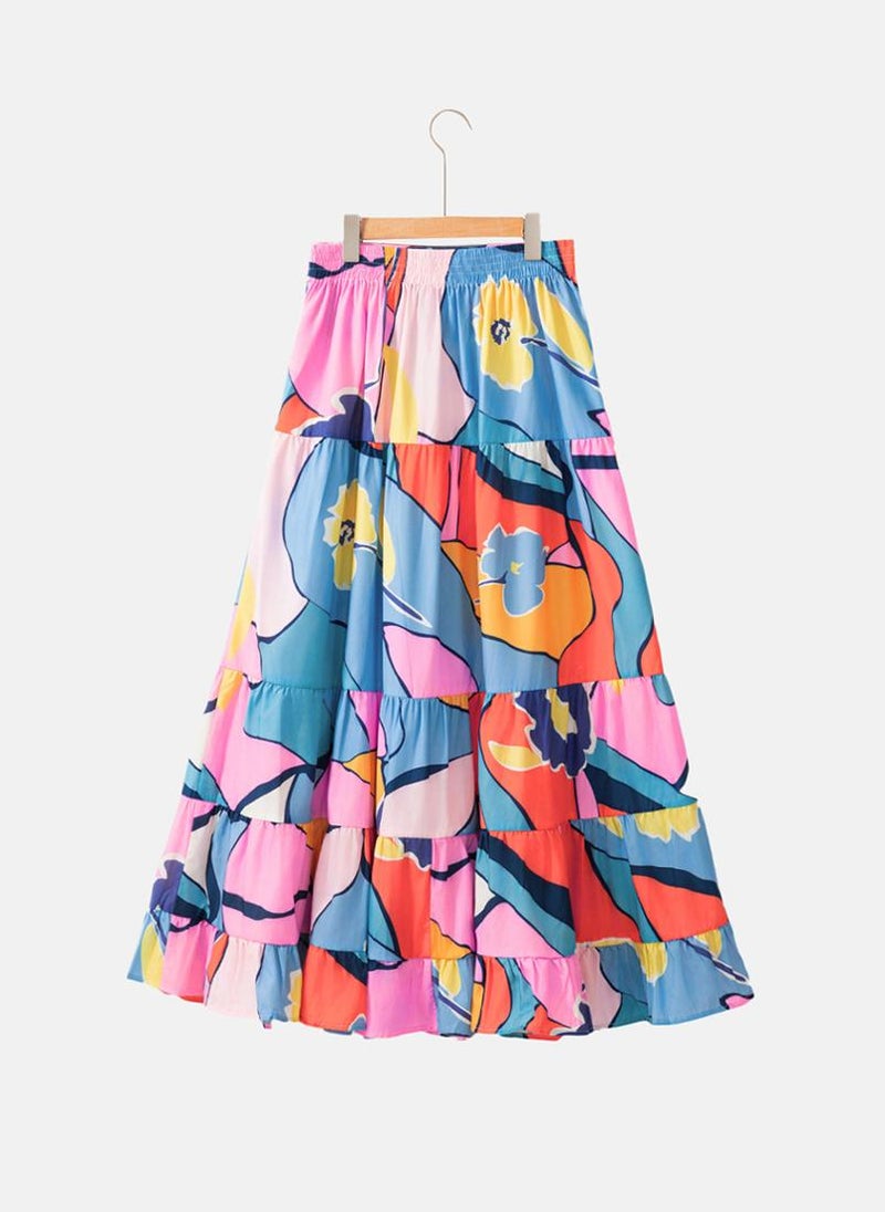 YUNIQEE Multicolour Tiered Maxi Skirt - Image 4