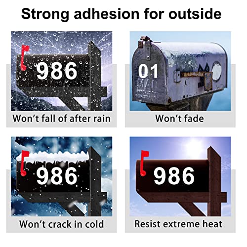 olaine 2 inch Mailbox Numbers for Outside, 50 PCS Reflective Number Stickers with Sticky Tab for Easy Backing Separation, Pre-cut for Effortless Align, Strong Self Adhesive Vinyl Address Numbers - Image 4