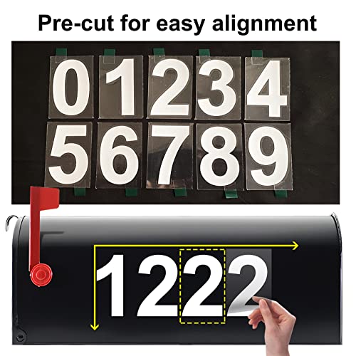 olaine 2 inch Mailbox Numbers for Outside, 50 PCS Reflective Number Stickers with Sticky Tab for Easy Backing Separation, Pre-cut for Effortless Align, Strong Self Adhesive Vinyl Address Numbers - Image 5