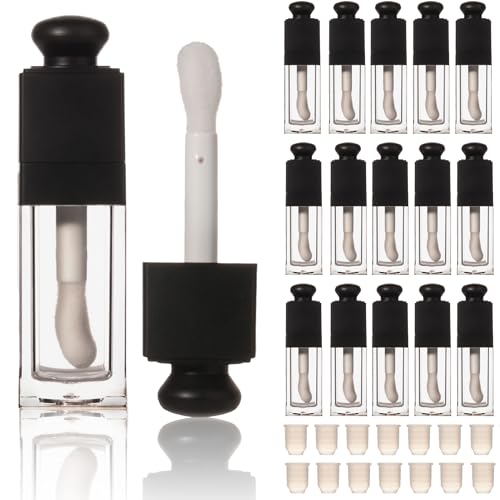 COSIDEA 18PCS Empty 8ML Square clear Lip Gloss Tube Black big doe foot wand lipgloss tubes for Lip oil tint bottles container - Image 1