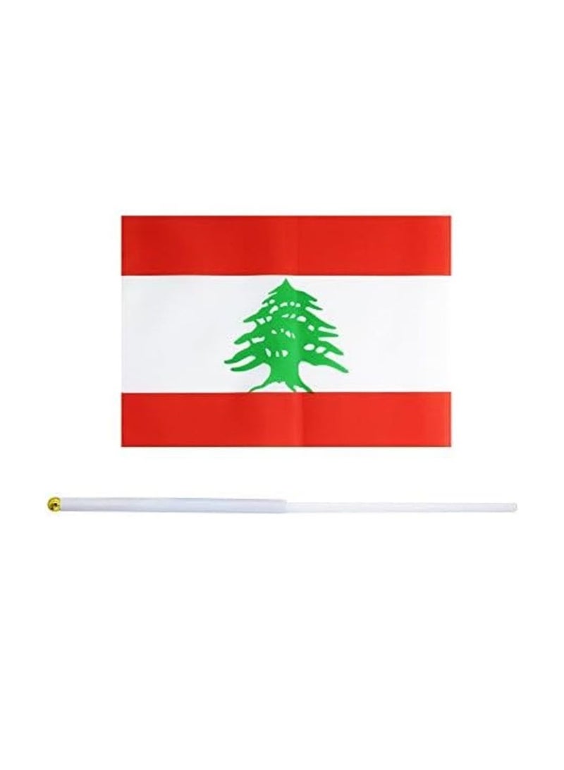 برينت شوب فور مي أعلام لبنان اليدوية الصغيرة للاحتفال، أعلام صغيرة محمولة باليد، هدايا تذكارية رائعة وتفضل الحفلات، أعلام محمولة للأطفال والكبار، زينة، أعلام البلاد، أحداث المهرجانات  - Image 2
