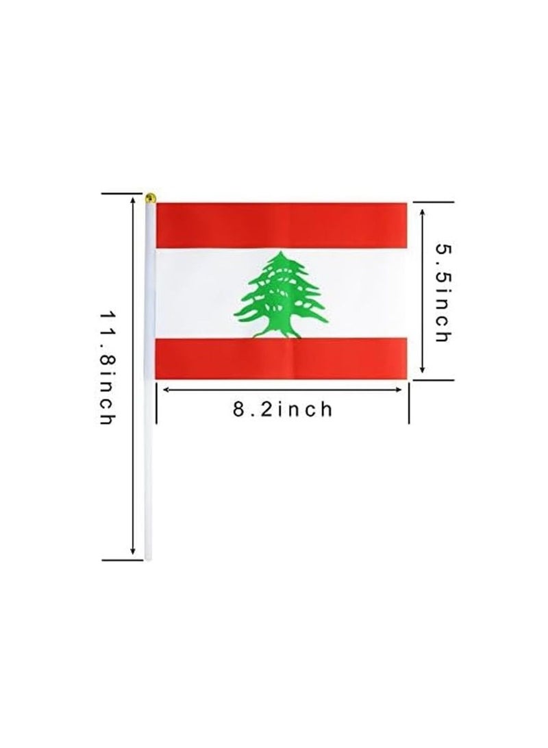 برينت شوب فور مي أعلام لبنان اليدوية الصغيرة للاحتفال، أعلام صغيرة محمولة باليد، هدايا تذكارية رائعة وتفضل الحفلات، أعلام محمولة للأطفال والكبار، زينة، أعلام البلاد، أحداث المهرجانات  - Image 3