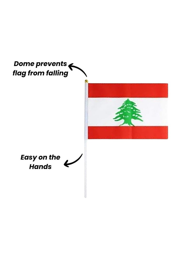 برينت شوب فور مي أعلام لبنان اليدوية الصغيرة للاحتفال، أعلام صغيرة محمولة باليد، هدايا تذكارية رائعة وتفضل الحفلات، أعلام محمولة للأطفال والكبار، زينة، أعلام البلاد، أحداث المهرجانات  - Image 4