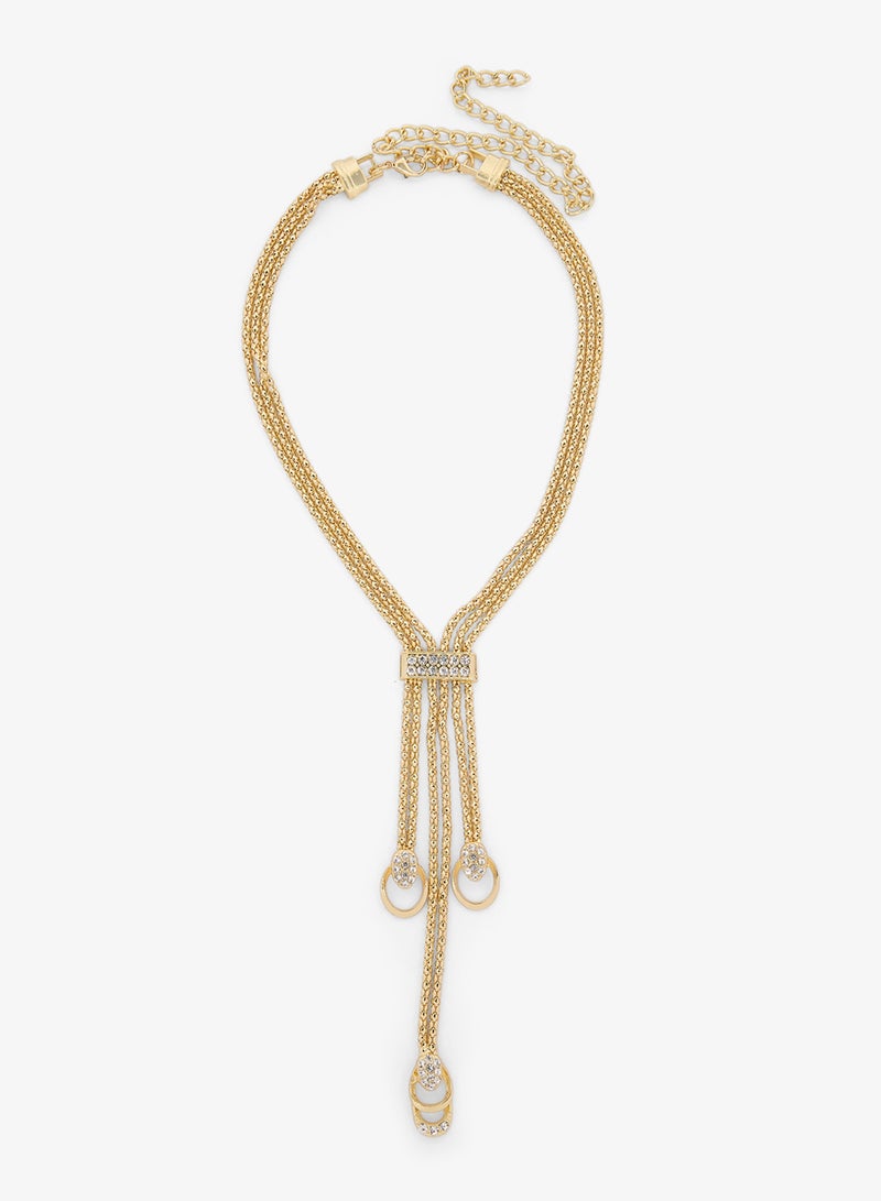 ايلا طقم مجوهرات ذهبي متدلي - Image 1