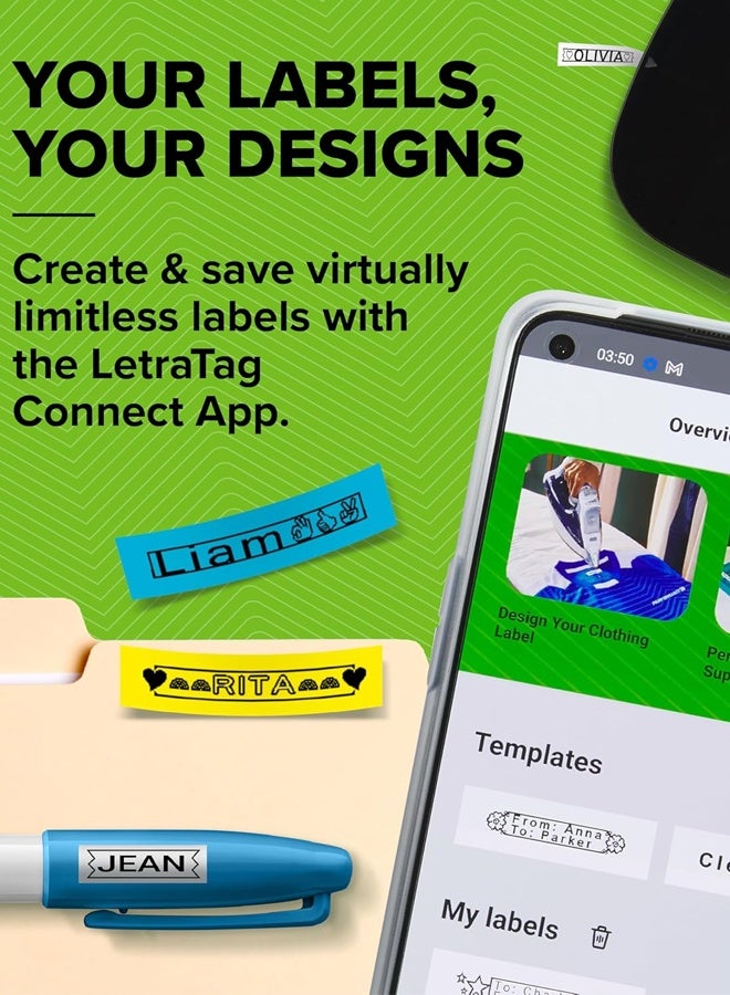 DYMO LetraTag 200B Label Maker with Bluetooth, Compact Label Printer, Connects to iOS and Android via Wireless Bluetooth Technology, Includes 1 x White Paper Label Tape - Image 2