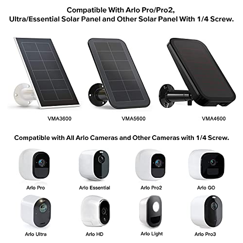 ALERTCAM 2Pack Gutter Mount Compatible with Arlo Essential Solar Panel, Arlo Pro 5S/Pro 4/Pro 3/Pro 2/Ultra 2/Ultra/Solar Panel, Perfect Angle to Get Adequate Sunlight - Image 5