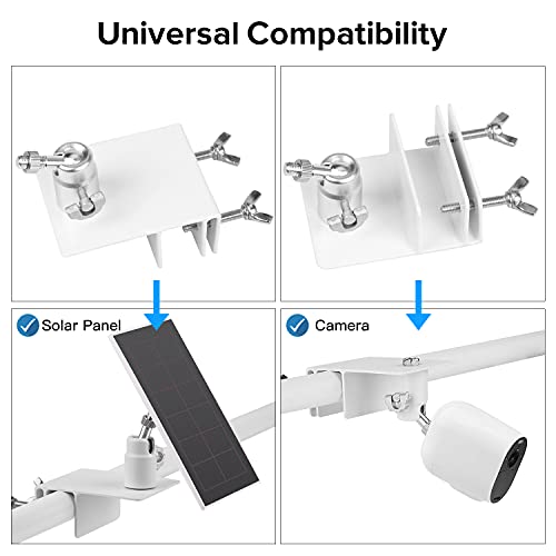 ALERTCAM 2Pack Gutter Mount Compatible with Arlo Essential Solar Panel, Arlo Pro 5S/Pro 4/Pro 3/Pro 2/Ultra 2/Ultra/Solar Panel, Perfect Angle to Get Adequate Sunlight - Image 2