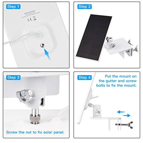 ALERTCAM 2Pack Gutter Mount Compatible with Arlo Essential Solar Panel, Arlo Pro 5S/Pro 4/Pro 3/Pro 2/Ultra 2/Ultra/Solar Panel, Perfect Angle to Get Adequate Sunlight - Image 4