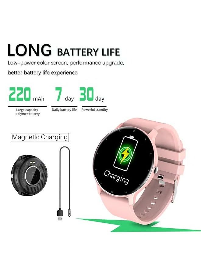 RollsTimi  Ladies Smart Watch Daily Exercise Waterproof Watch Fitness Tracker And Heart Rate Sleep Monitor 1.28" Full Touch Screen compatible With iOS 9.0/Android OS 5.0, RT-ZL02Pro Pink - Image 4