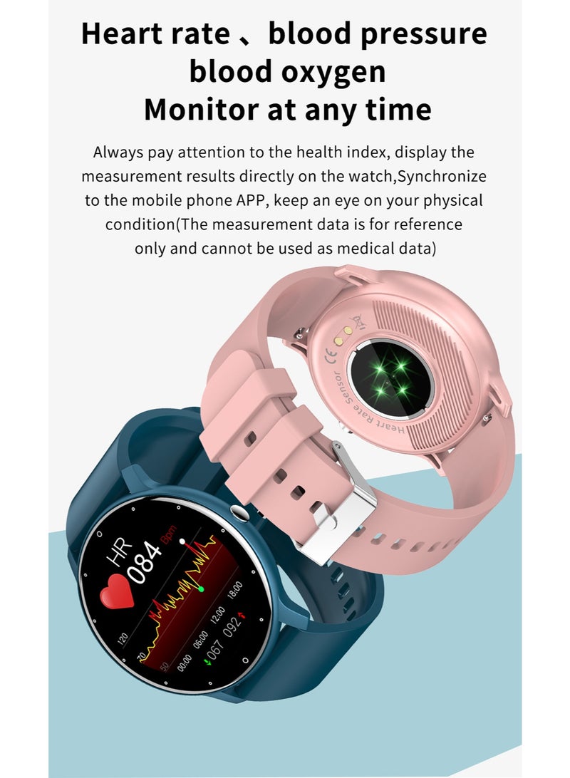 رولستيمي السيدات الذكية ووتش اليومية ممارسة للماء ووتش اللياقة البدنية المقتفي و معدل ضربات القلب النوم رصد 1.28 " كامل شاشة تعمل باللمس متوافق مع دائرة الرقابة الداخلية 9.0 / أندرويد أوس 5.0 ، رت-زل 02 برو الوردي - Image 2